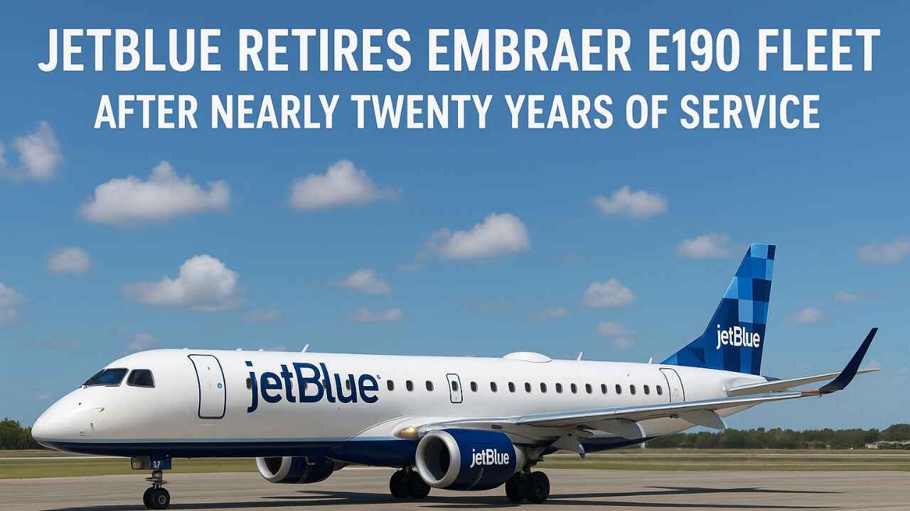 JetBlue Retires Embraer E190 Fleet After Nearly Twenty Years Of Service.